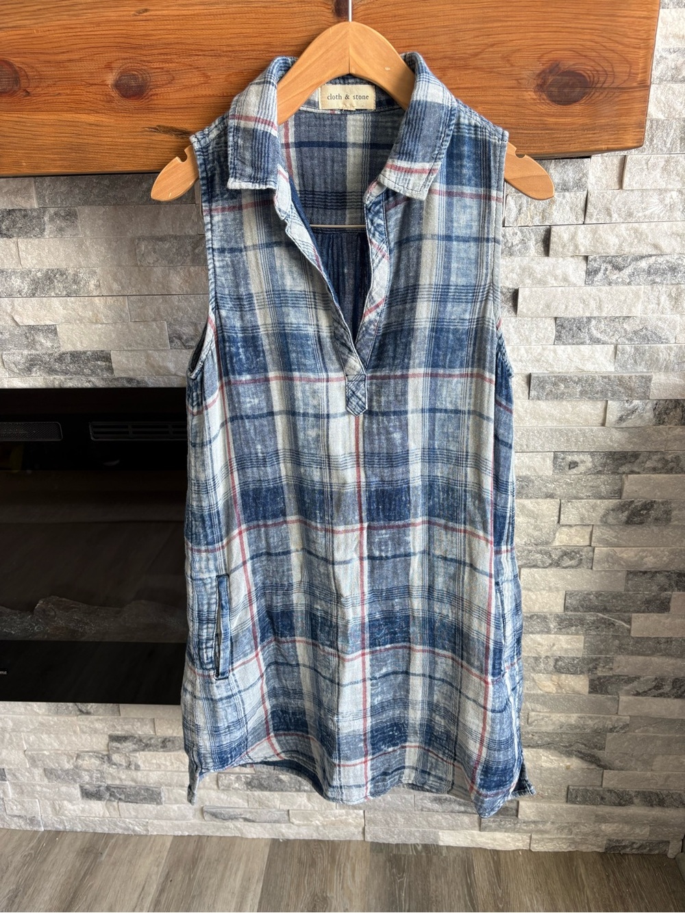 Anthropologie Cloth & Stone Plaid Mini Dress size XS